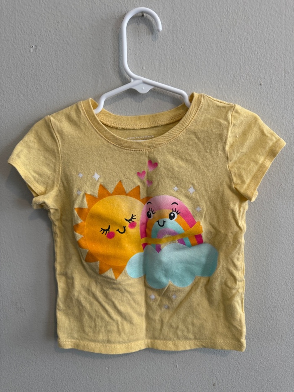 The Children's Place Yellow Sun & Rainbow Heart Tee